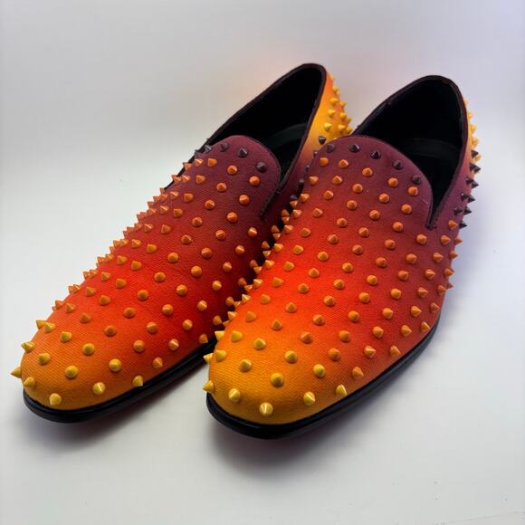 PARRAZO Premium Two Toned Orange Spiked Loafers Men’s Size 13 main image 4